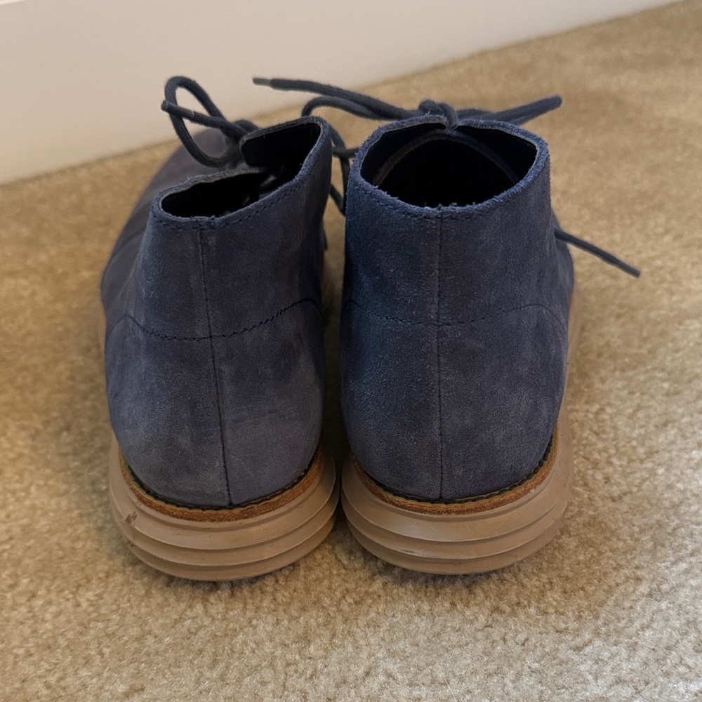 Cole Haan Dark Blue Suede Chukka Boots - Picture 3 of 5